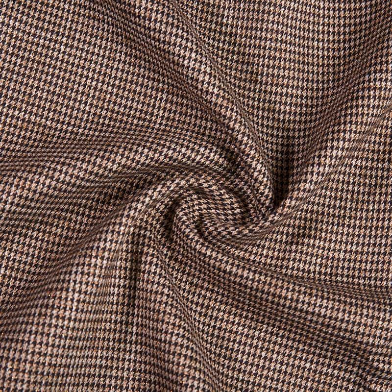 FX54372 Sợi nhuộm tùy chỉnh thiết kế Houndstooth Poly Rayon Spandex dệt vải cho bộ đồ và đồng phục